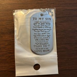 “My son” dog-tag and chain. Band new never opened